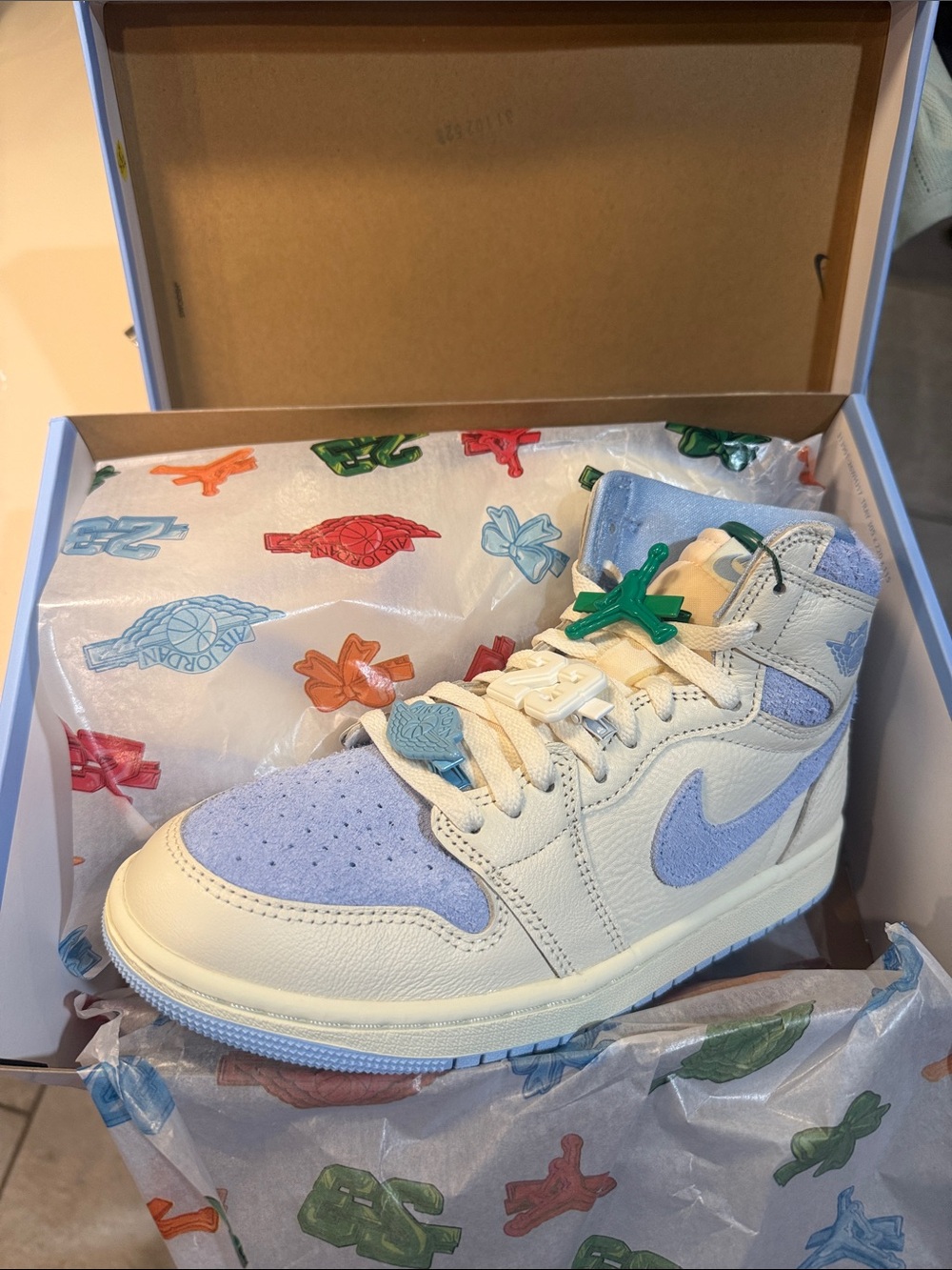 Nike High-Top Sneakers — White and Light Blue